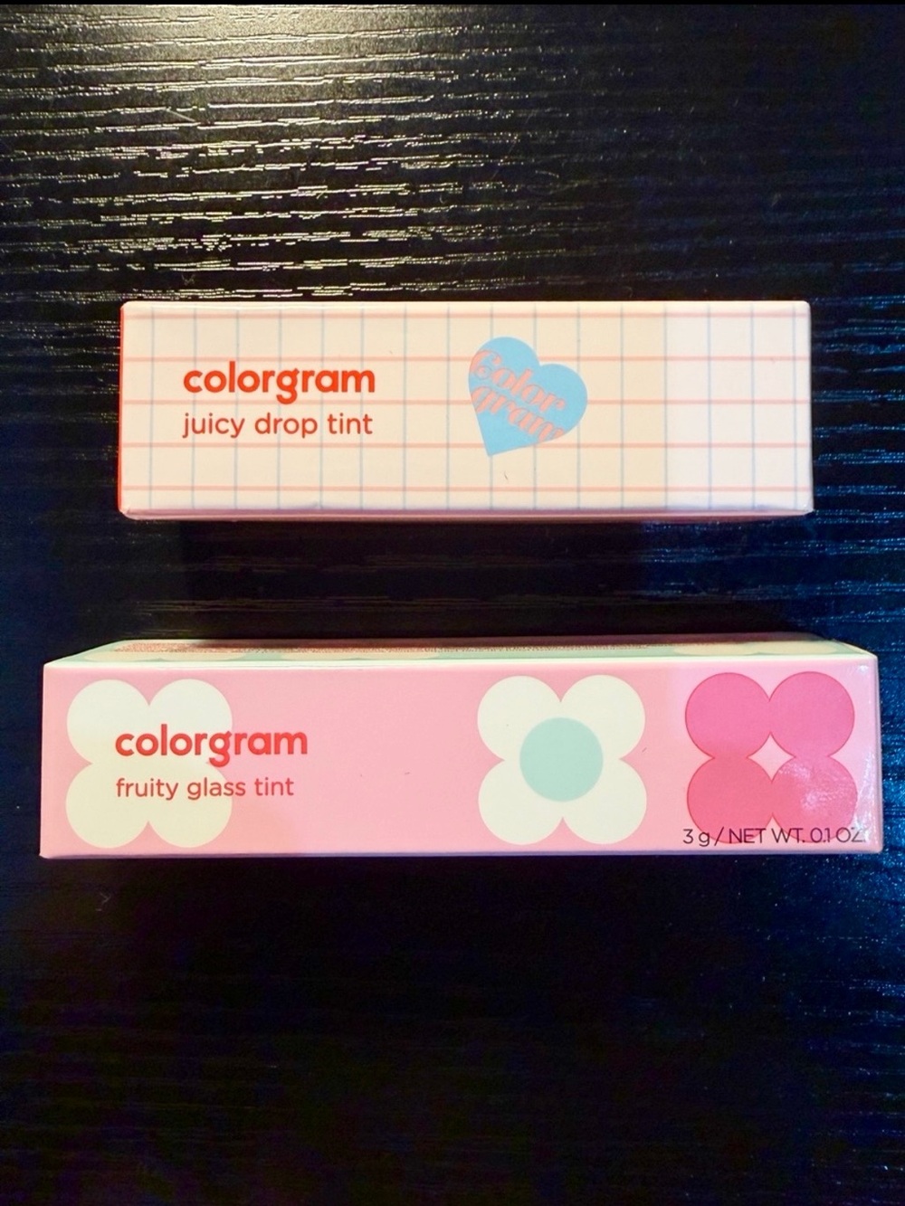 NIB Colorgram K-Beauty Lip Tint Duo Juicy Drop & Fruity Glass Litchi Mulberry 🌸